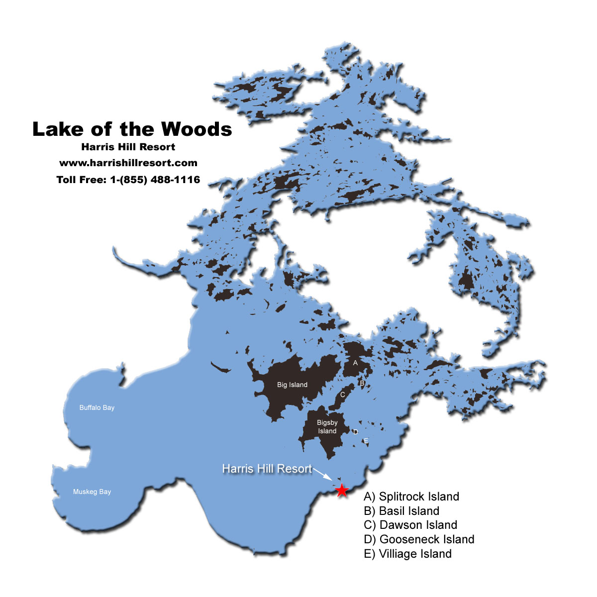 Map of Lake of the Woods