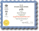 Ontario Angler Awards Certificate