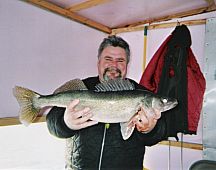 Ice Fishing for Walleye landed this nice 29" Master Angler: which are often caught on Lake of the Woods
